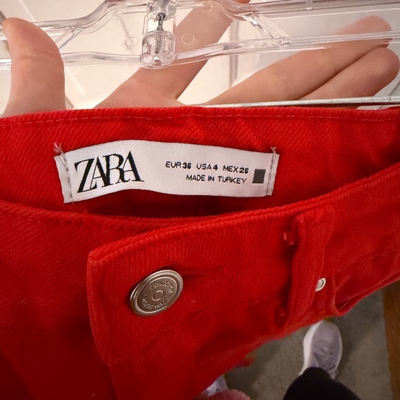 Zara Vibrant Red Denim Pants - Picture 3 of 3